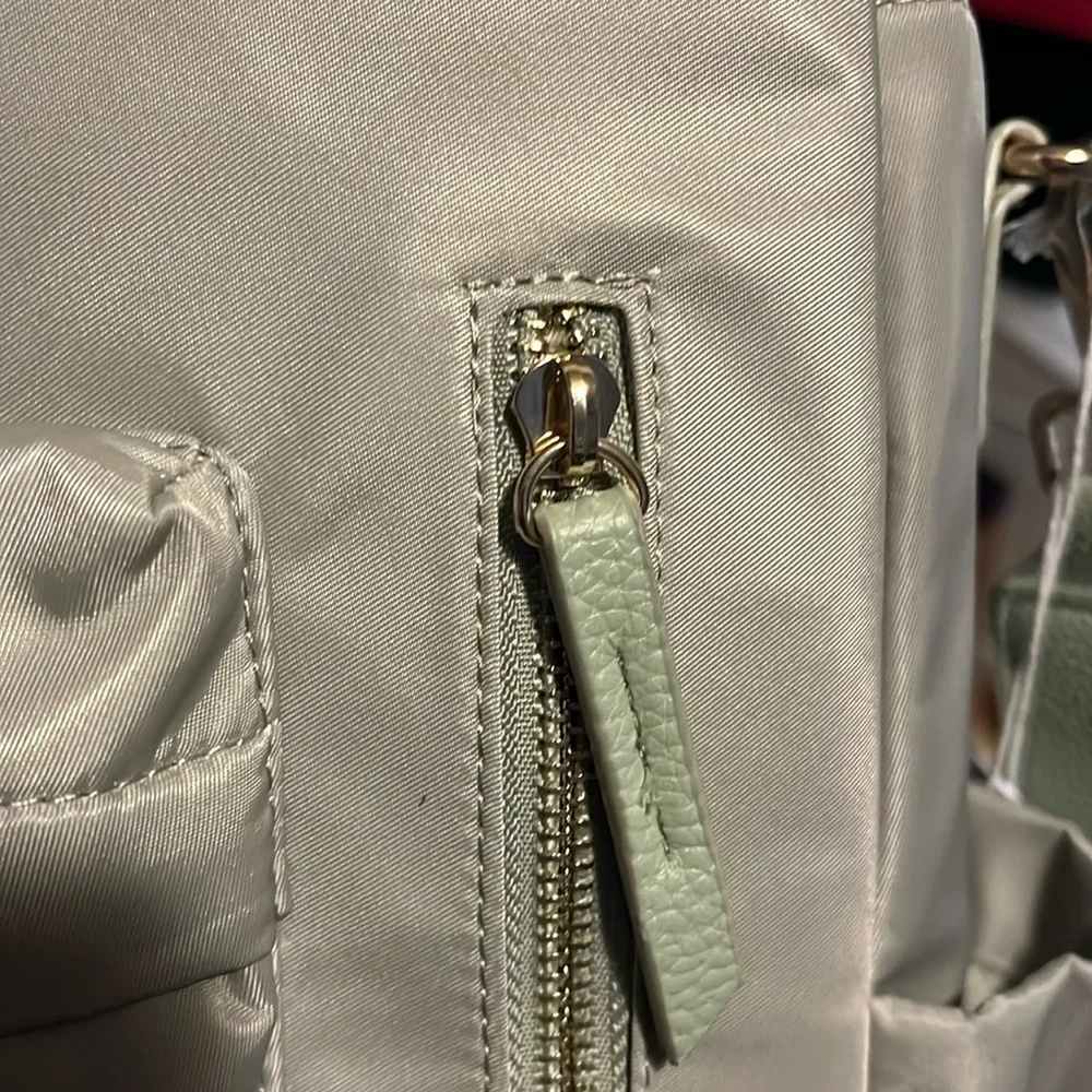 Haute Hippie Green On the Go Backpack Viral Decorative Beige Strap NWT